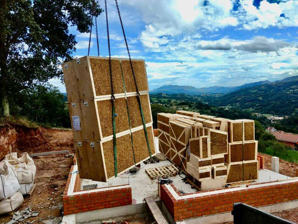 Timber-Straw wall panel.