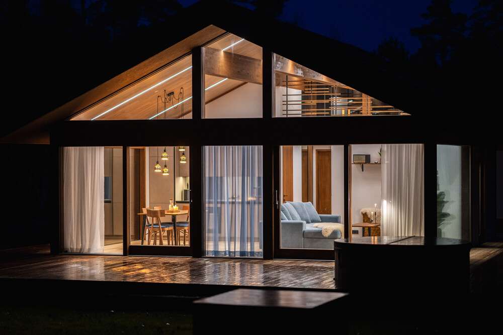 The ODYL House interior design at night