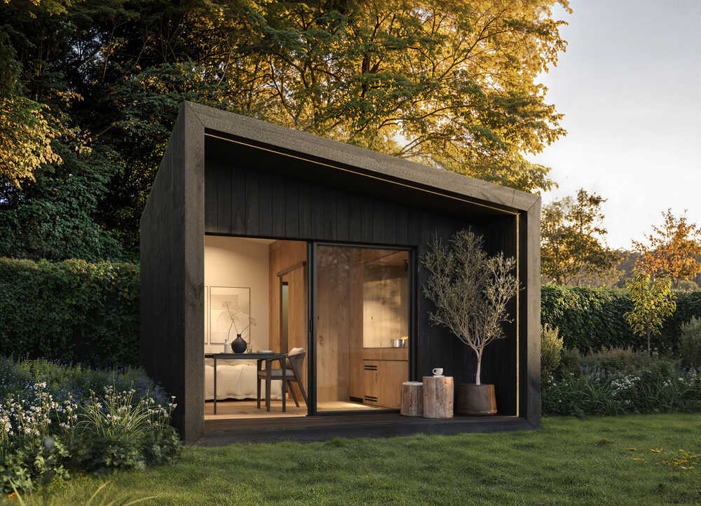 nook-prefab-nook-double-01 NOOK Double — Garden Room, Sloped Roof & Porch