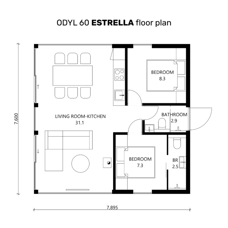 ODYL 60 2 CHAMBRES (3 plans d’étage)