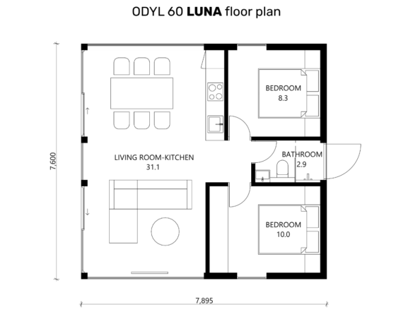 ODYL 60 2 CHAMBRES (3 plans d’étage)
