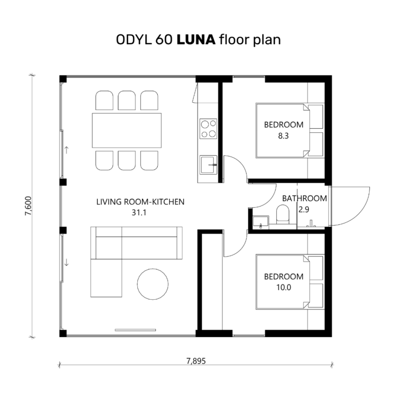 ODYL 60 2 CHAMBRES (3 plans d’étage)