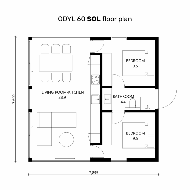 ODYL 60 2 CHAMBRES (3 plans d’étage)