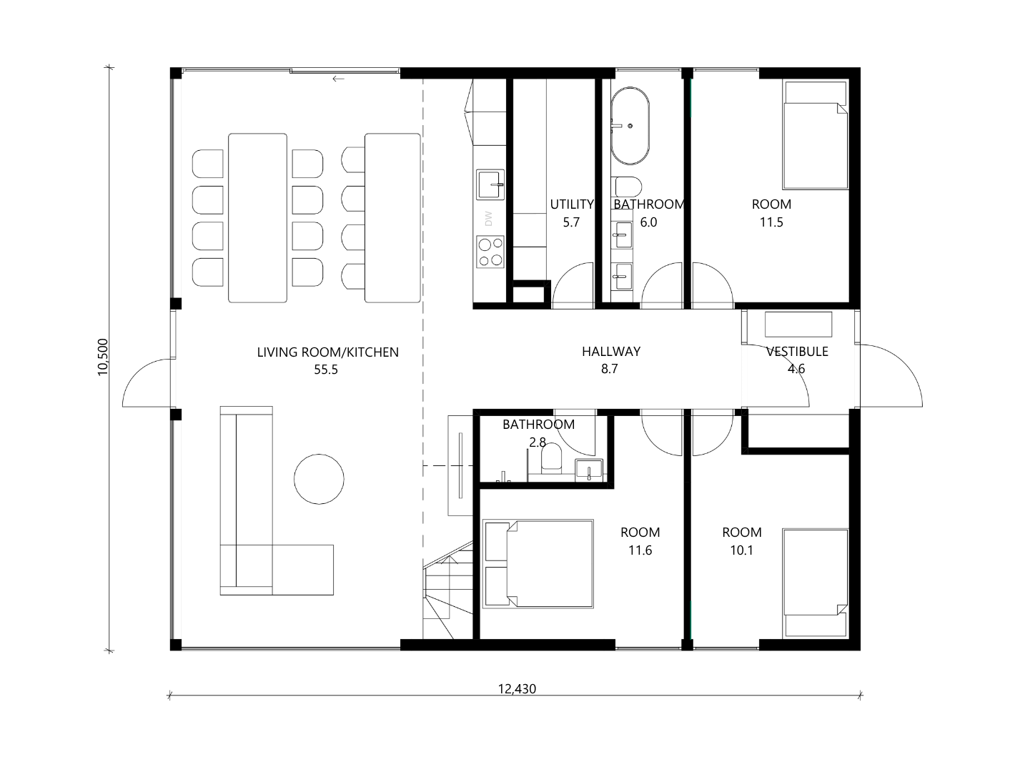 floor plan taiilor made ODYL 100+ SKRÆDDERSYET
