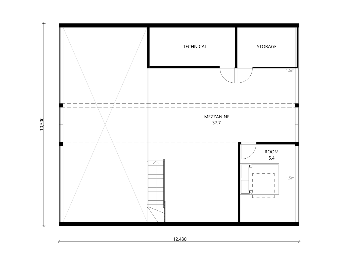 tailor made mazzanine floor plan ODYL 100+ SKRÆDDERSYET